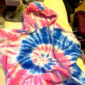 Pink and blue tie dye rue 21 hoodie